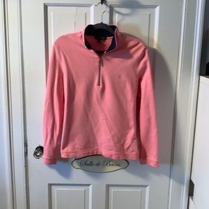 Lauren Ralph Lauren pink and navy preppy half zip